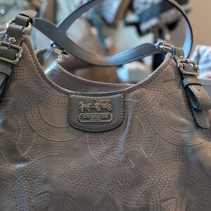 Coach Madison Maggie Grey Silvery shoulder bag